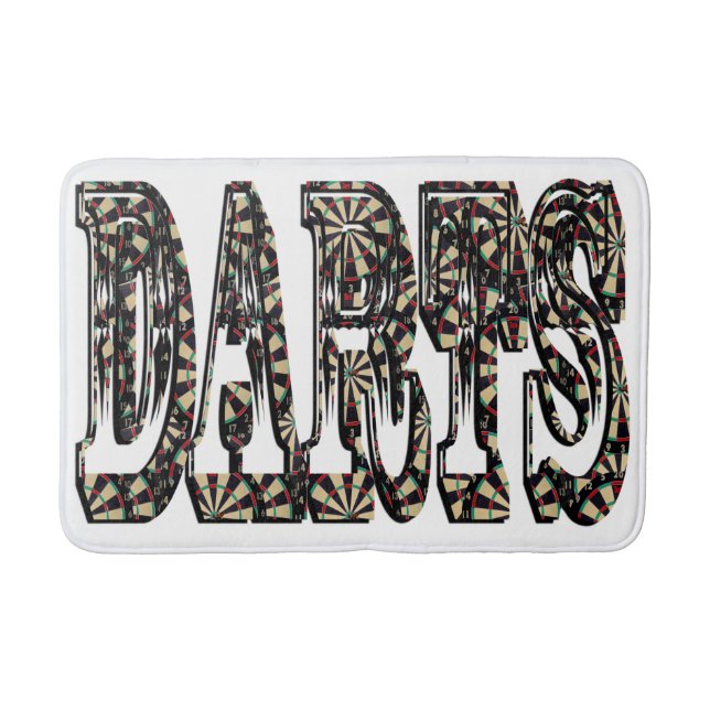 Darts Logo Made With Dartboards, Bath Mat (Front)