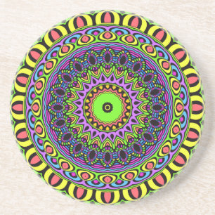 DARTs Mandala - neon 1 Coaster