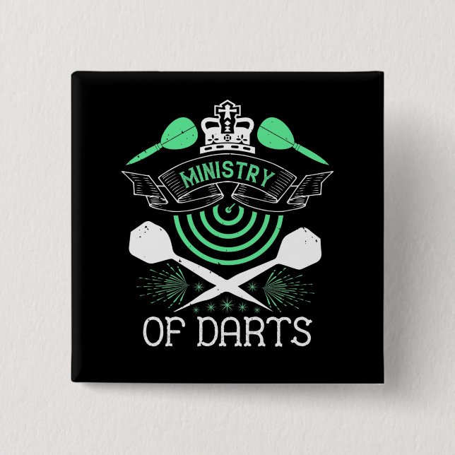 Darts - Ministry Of Darts 2 Inch Square Button (Front)