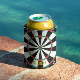 Darts Name and Number Personalized Can Cooler