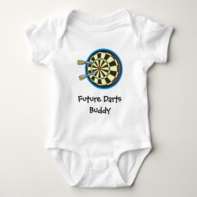 Darts Newborn Gift, Game Night Sports Baby Bodysuit (Front)