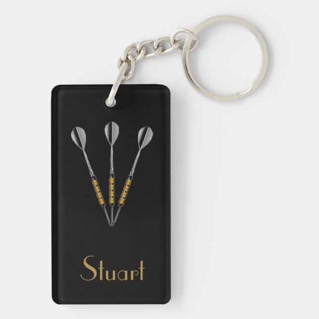 Darts Personalized / Monogram Keychain (Back)