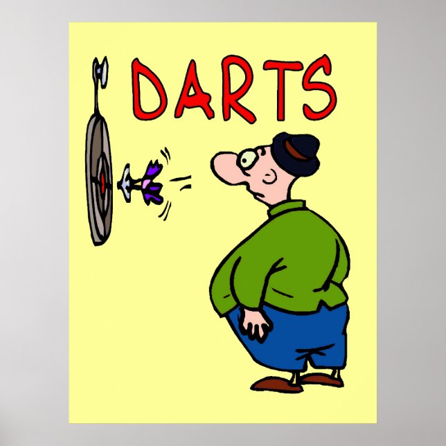 Darts Player Cartoon Poster (Front)