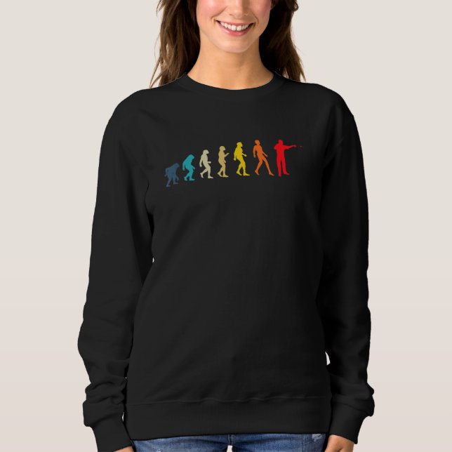 Darts Player Evolution Retro Colours Darts Player Sweatshirt (Front)