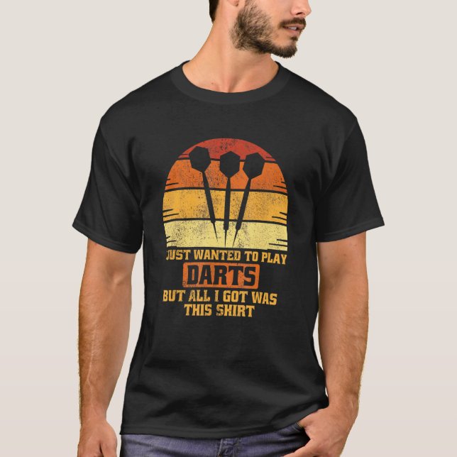 Darts Player Throwing Darts Tip 2 T-Shirt (Front)
