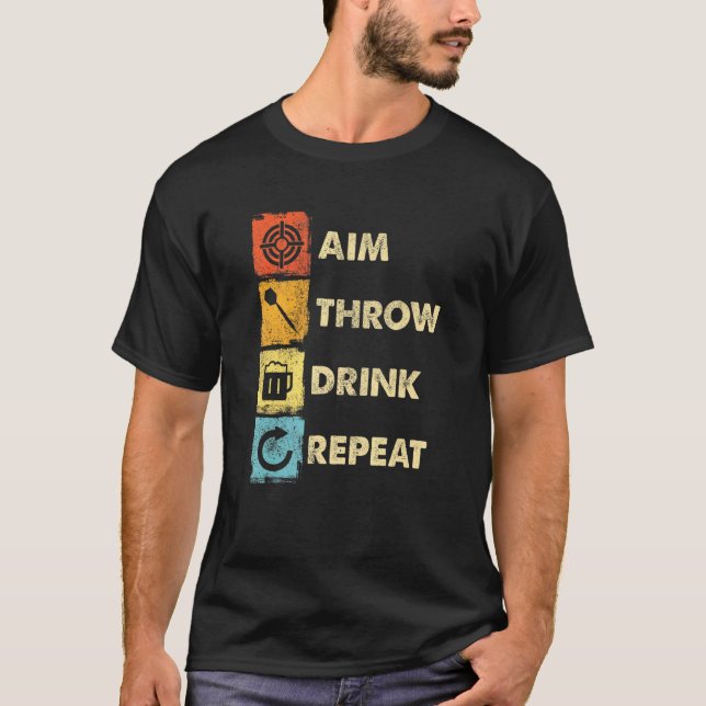 Darts Player Throwing Darts Tip 4 T-Shirt (Front)