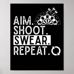 Darts Problems Dartboard Men Dart Player Poster