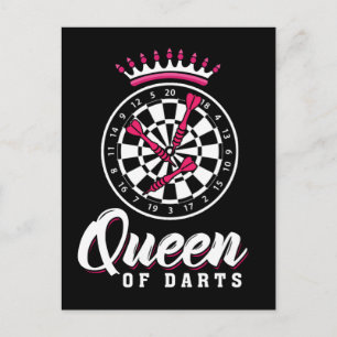 Darts Queen Dartboard Girl Dart Player Postcard