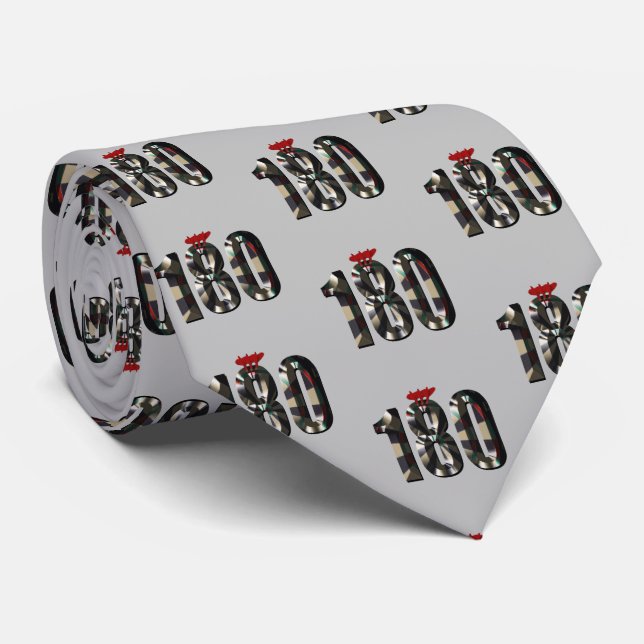 Darts Score One Hundred Eighty, Tie (Rolled)