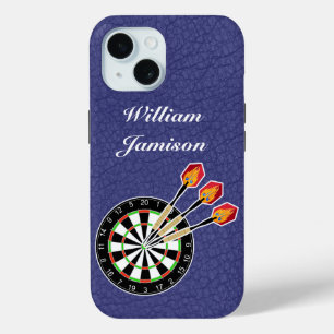 Darts sport with Dartboard and Darts personalize iPhone 15 Case