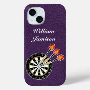 Darts sport with Dartboard and Darts personalize iPhone 15 Case