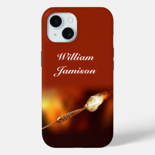 Darts Sports Emphasis Flaming dart personalize iPhone 15 Case