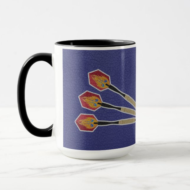 Darts Three darts on Custom background personalize Mug (Left)