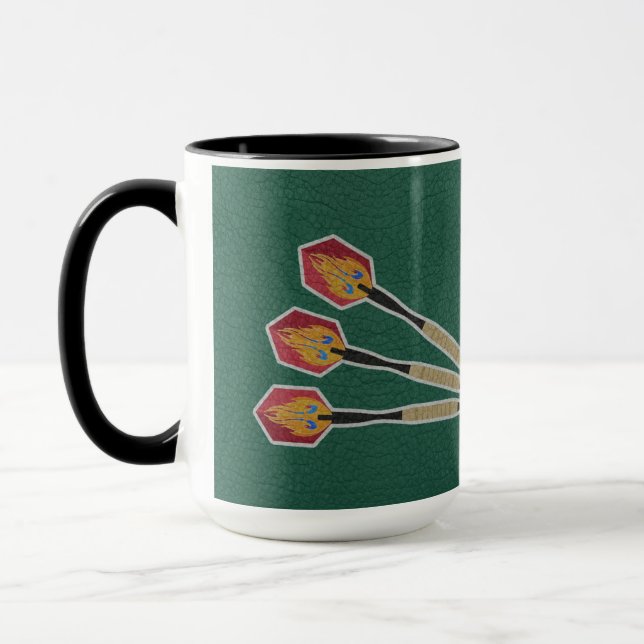 Darts Three darts on Custom background personalize Mug (Left)