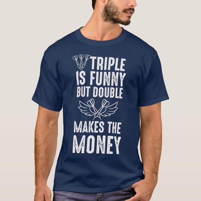 Darts Triple Funny Double Arrow Design T-Shirt (Front)