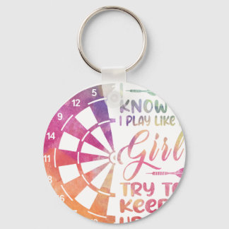 Darts Women Gift Arrows Field Team Play Like a Gir Keychain
