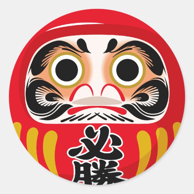 Daruma doll (traditional Japanese good luck charm) Classic Round Sticker (Front)