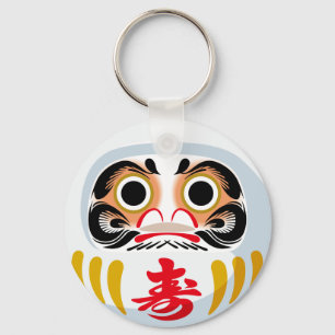 Daruma doll (traditional Japanese good luck charm) Keychain