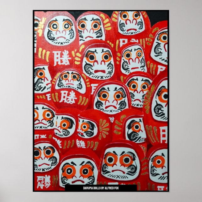 Daruma Dolls Painting by Alfred Fox Poster (Front)