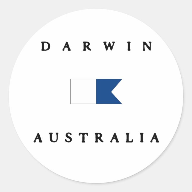 Darwin Australia Alpha Dive Flag Classic Round Sticker (Front)