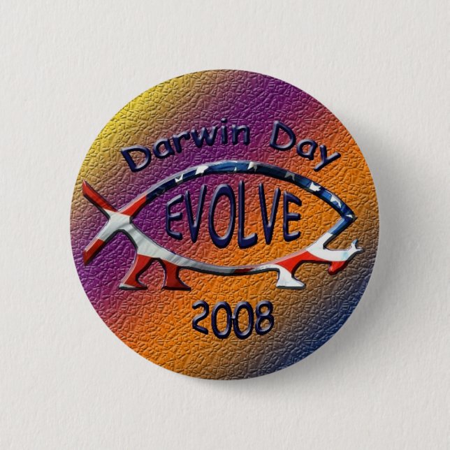 darwin day 08 2 inch round button (Front)