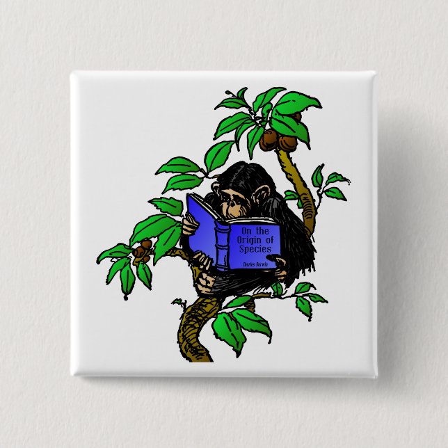 Darwin Fan 2 Inch Square Button (Front)