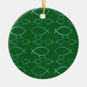 Darwin Fish Ceramic Ornament