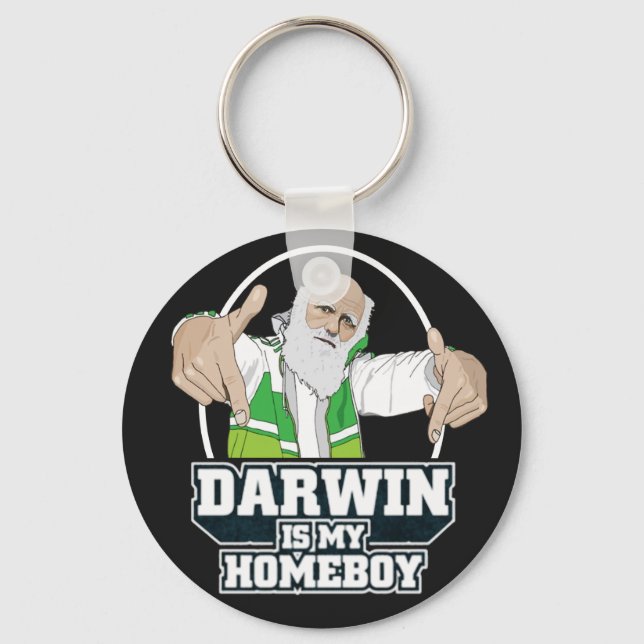 Darwin Is My Homeboy (Full Colour) Keychain (Front)