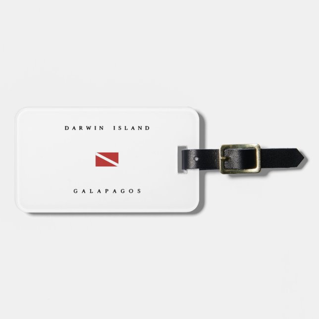 Darwin Island Galapagos Scuba Dive Flag Luggage Tag (Front Horizontal)