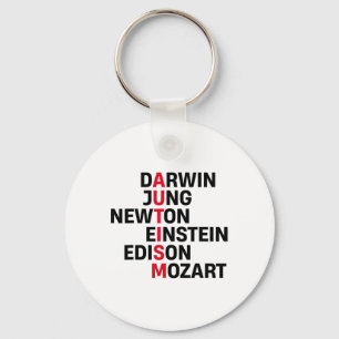 Darwin Jung Newton Einstein Edison Mozart Autism A Keychain