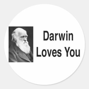 Darwin Loves You 2 Classic Round Sticker