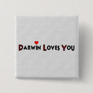 Darwin Loves You 2 Inch Square Button