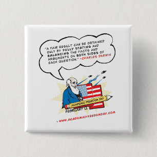 Darwin on Academic Freedom 2 Inch Square Button