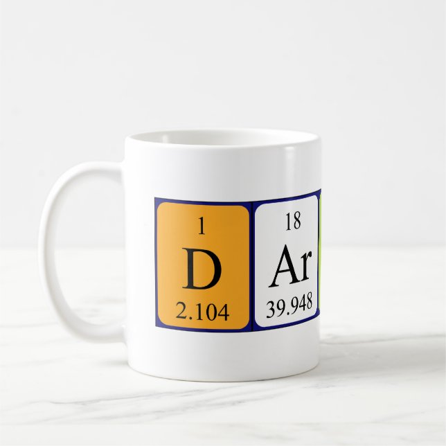Darwin periodic table name mug (Left)