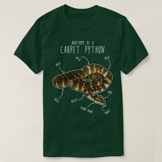 Darwin pet Python Snake Anatomy T-Shirt (Design Front)
