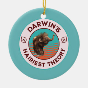 Darwin’s Hairiest Theory Cute Woolly Mammoth  Ceramic Ornament