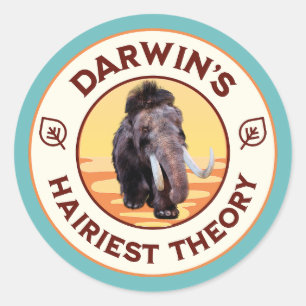 Darwin’s Hairiest Theory Cute Woolly Mammoth Classic Round Sticker
