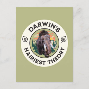 Darwin’s Hairiest Theory Woolly Mammoth  Holiday Postcard