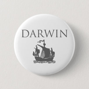 Darwin & Ship 2 Inch Round Button