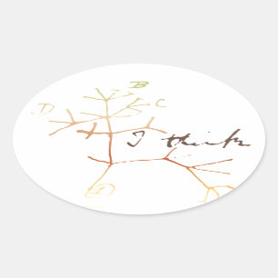Darwin tree of life: I think Oval Sticker
