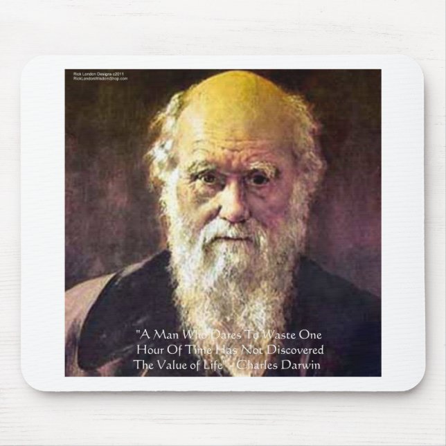 Darwin "Value Of Life" Wisdom Quote Gifts & Cards Mouse Pad (Front)