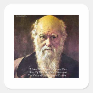 Darwin "Value Of Life" Wisdom Quote Gifts & Cards Square Sticker