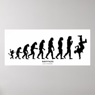 Darwinian Evolution of Rap "RAPPER" Art Poster