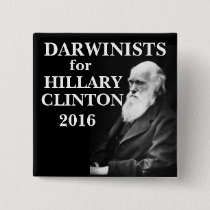 Darwinists for Hillary Clinton 2 Inch Square Button