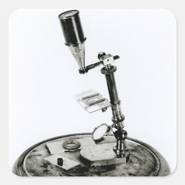 Darwin's microscope square sticker (Front)