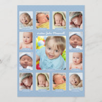 Das Jahr-Foto-Andenken-Collagen-Druck des Babys