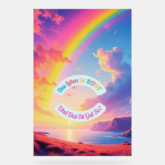 Das Leben ist BUNT Acrylic Sign (Front)