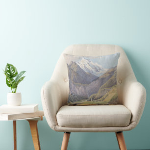 Das Mölltal mit dem Großglockner – Carl Lafite Throw Pillow