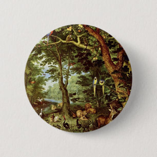 Das Paradies By Jan Brueghel The Elder (Best Quali 2 Inch Round Button