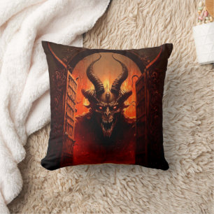 Das Tor zur Hölle mit Teufel Motiv Throw Pillow